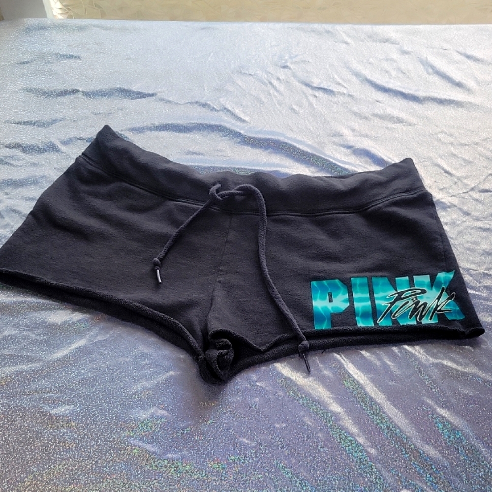 Y2k Pink VS Grey Cotton Blue Tie-Dye Drawstring Shorty Shorts Size: M